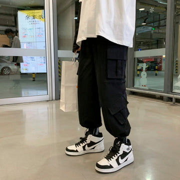 Tie-dye Pants Men's Fashion Casual Pocket Cargo Pants Men Streetwear Korean Loose Hip-hop Straight Wide-leg Pants Mens Trousers aidase-shop